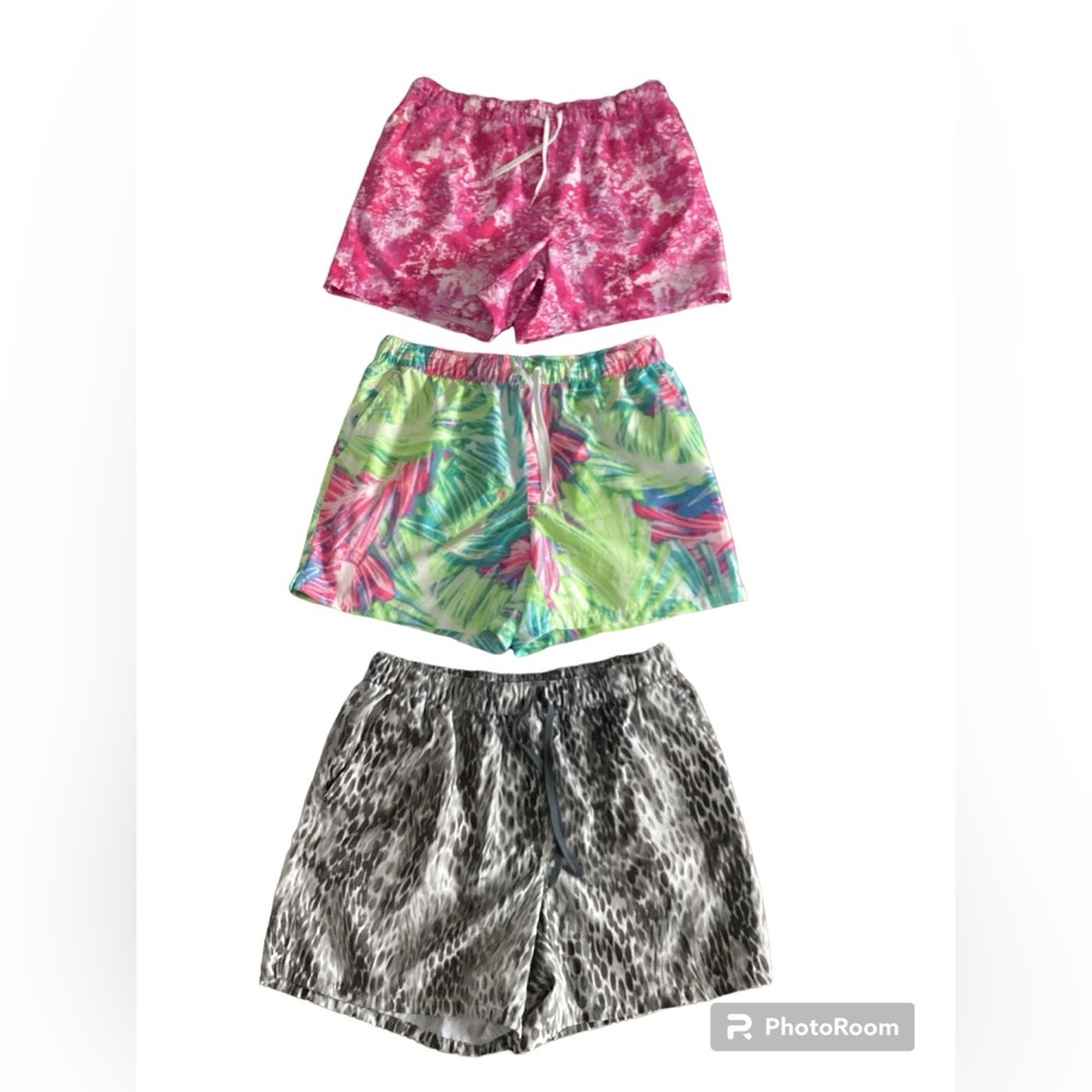 Reel Legends Womens Performance Shorts Bundle 3 Pack Pink‎ Gray Tropical Size M